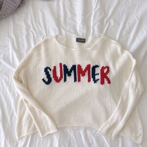 Wooden Ships SUMMER red, white & blue sweater S/M NWOT
